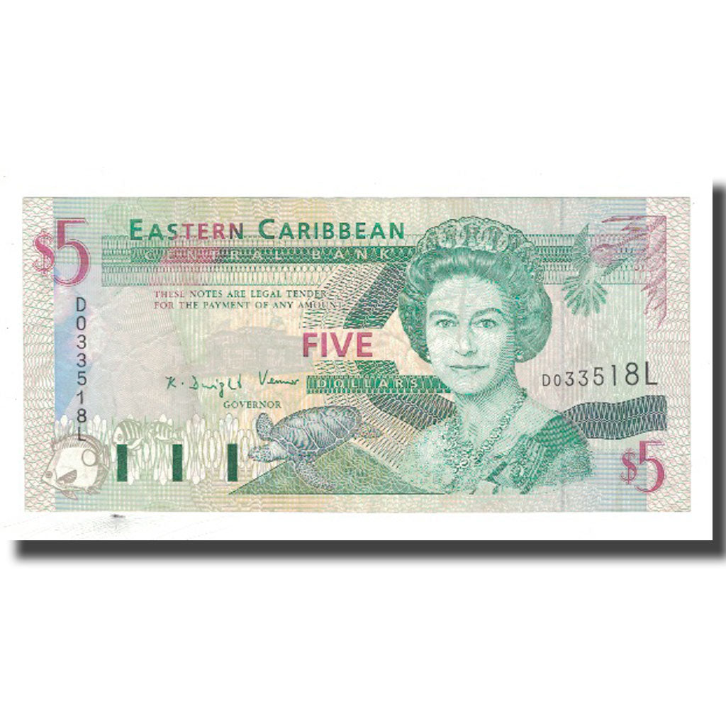 Banknote, East Caribbean States, 5 Dollars, KM:42l, VF(20-25)