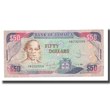 Biljet, Jamaica, 50 Dollars, 1988, 1988-08-01, KM:73a, B+