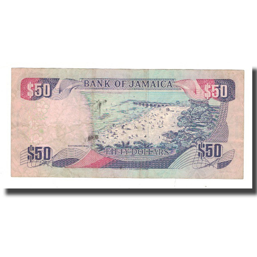 Billet, Jamaica, 50 Dollars, 1988, 1988-08-01, KM:73a, B+