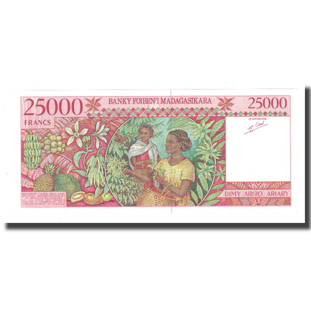 Banknote, Madagascar, 25,000 Francs = 5000 Ariary, KM:82, UNC(63)