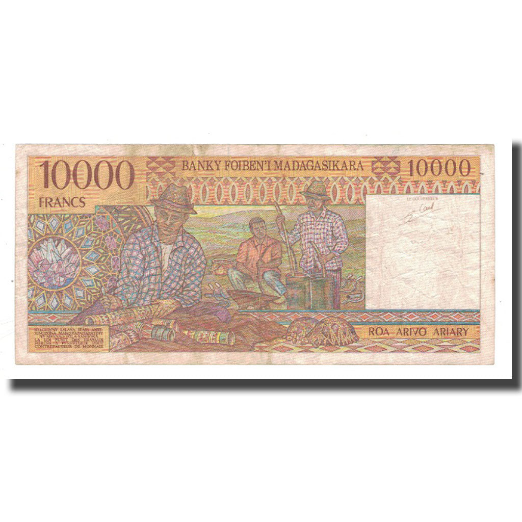 Banknote, Madagascar, 10,000 Francs = 2000 Ariary, KM:79b, F(12-15)