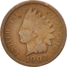 UNITED STATES, Indian Head Cent, Cent, 1902, U.S. Mint, KM #90a, VF(20-25),...