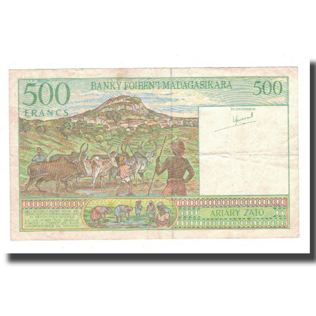 Banconote, Madagascar, 500 Francs = 100 Ariary, KM:75b, MB