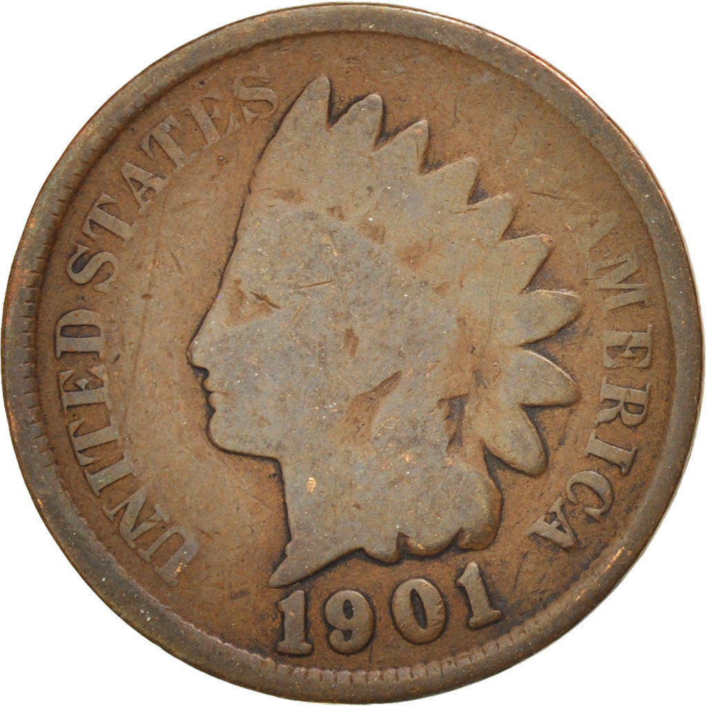 UNITED STATES, Indian Head Cent, Cent, 1901, U.S. Mint, KM #90a, VF(20-25),...