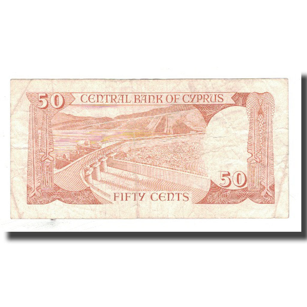 Banknote, Cyprus, 50 Cents, 1989, 1989-11-01, KM:52, VF(20-25)