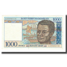 Banknote, Madagascar, 1000 Francs = 200 Ariary, KM:76a, VF(30-35)