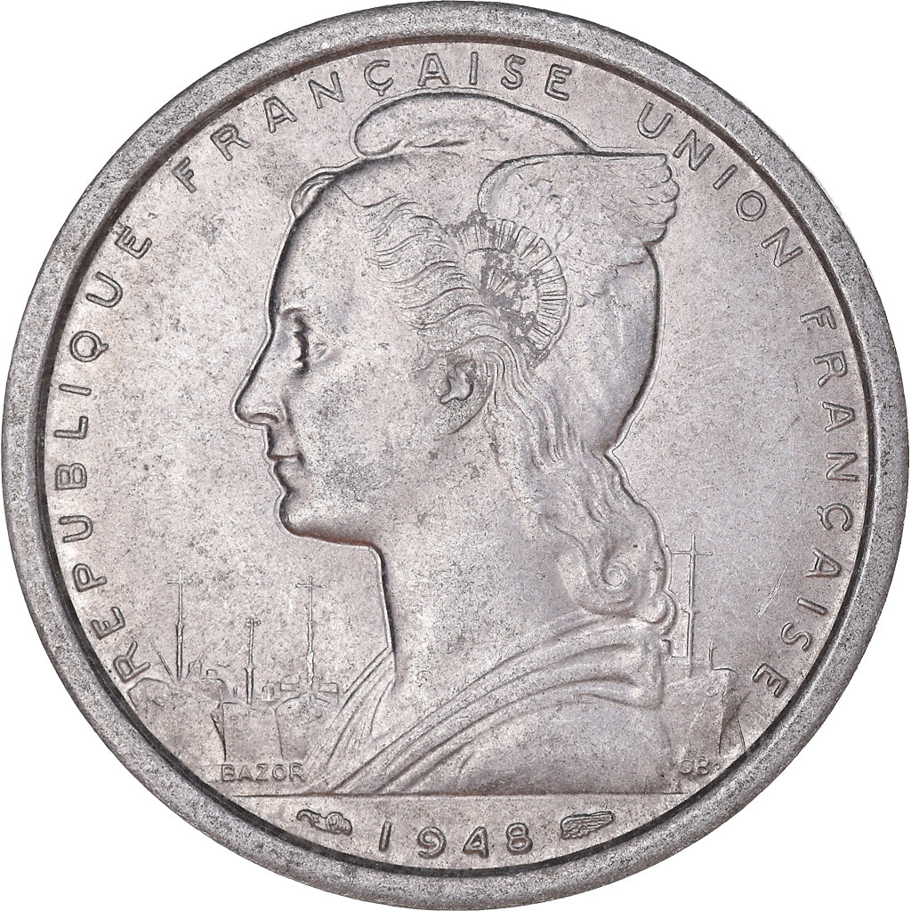 Münze, Französisch-Äquatorialafrika, 2 Francs, 1948