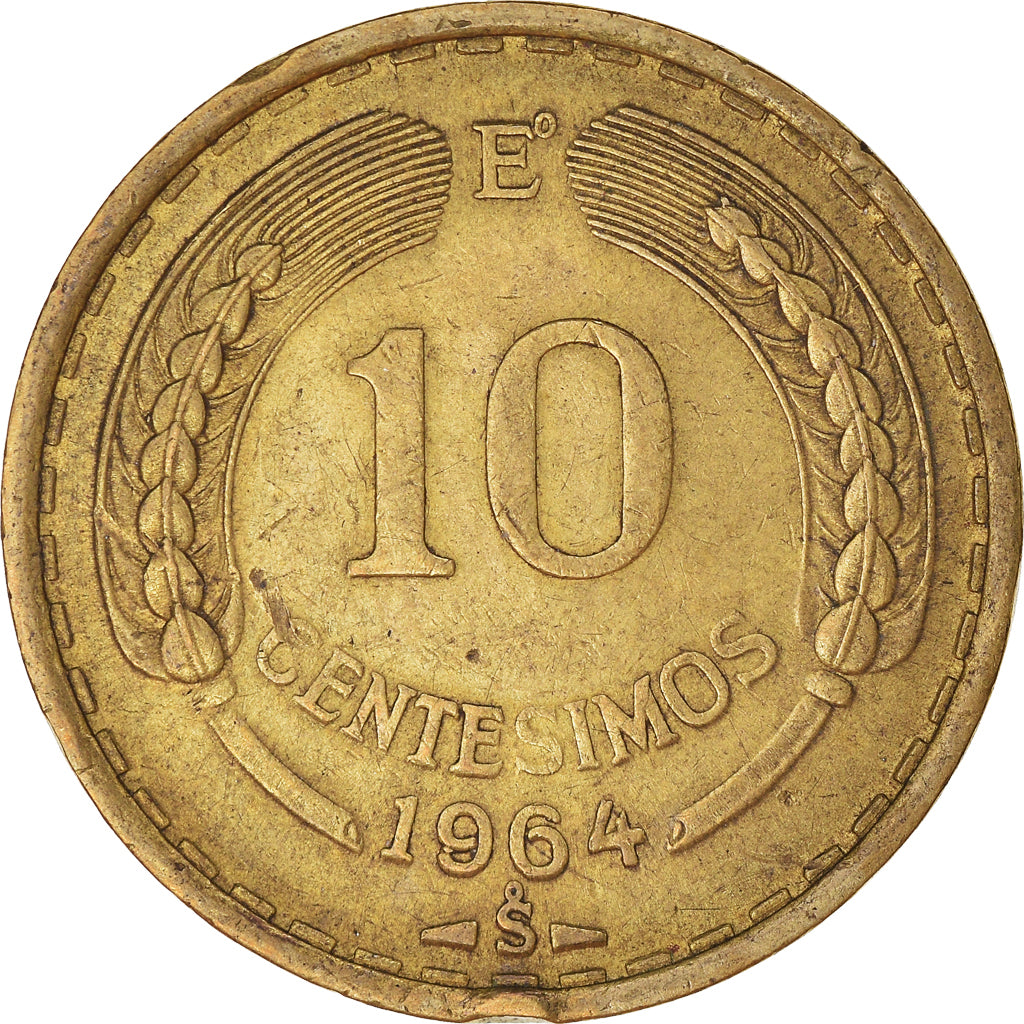 Moneda, Chile, 10 Centesimos, 1964