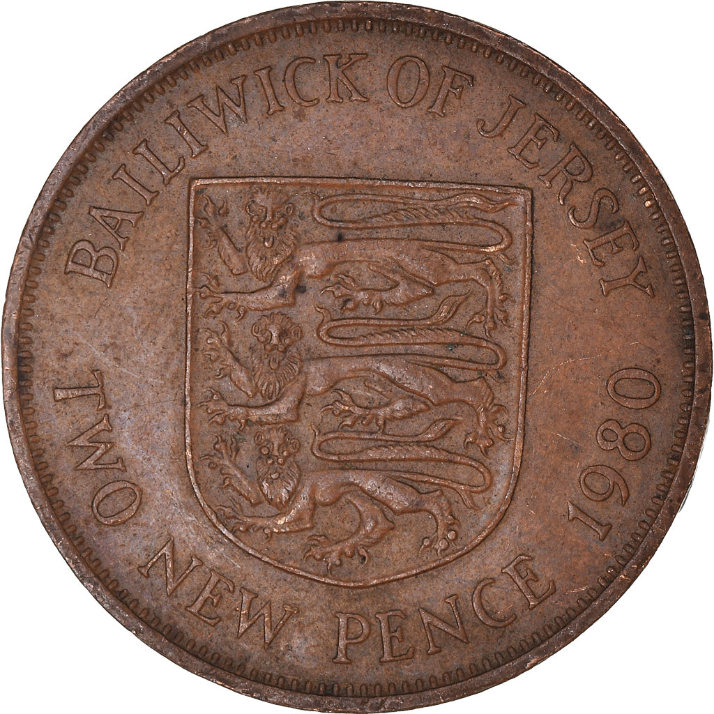 Moneta, Jersey, 2 New Pence, 1980