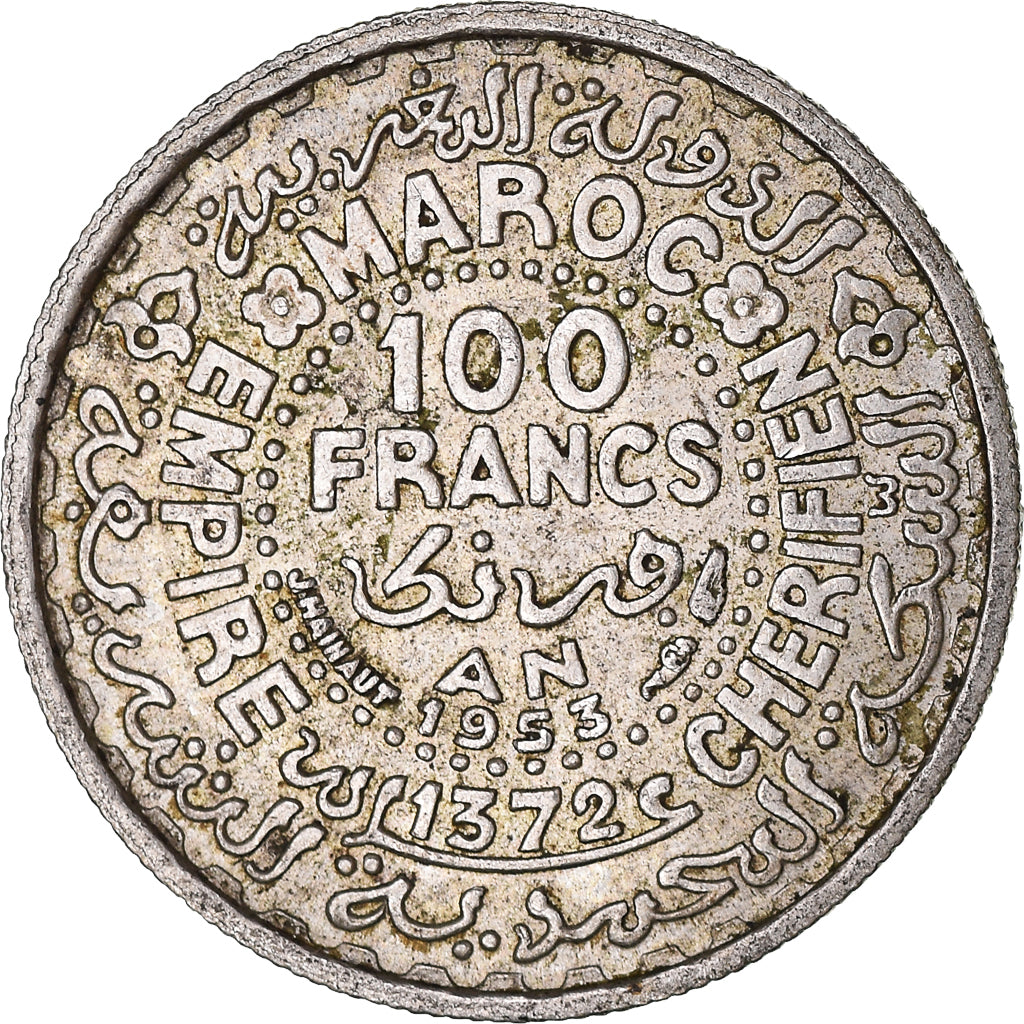 Moneda, Marruecos, 100 Francs, 1953