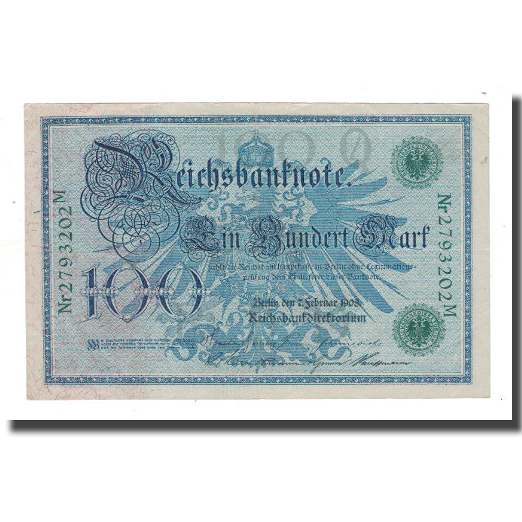 Nota, Alemanha, 100 Mark, 1908, 1908-02-07, KM:34, VF(30-35)