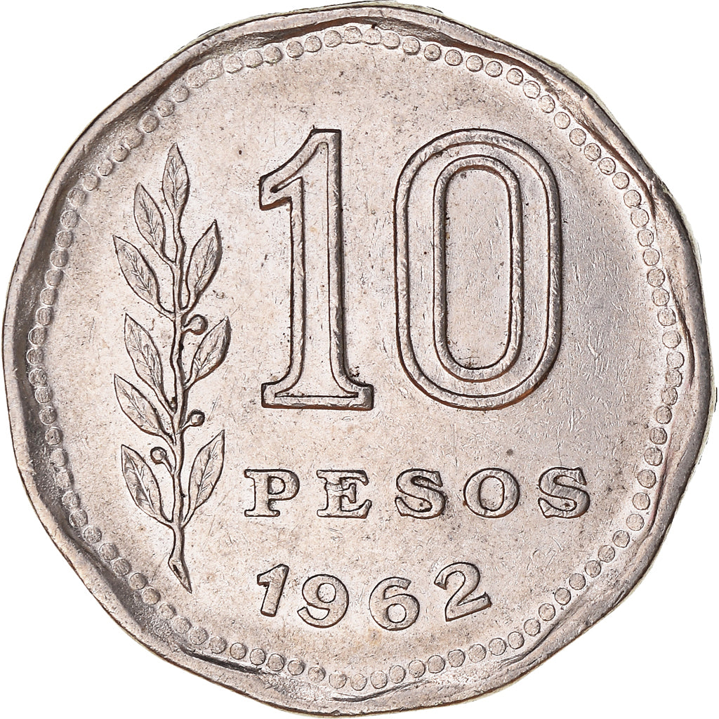 Monnaie, Argentine, 10 Pesos, 1962
