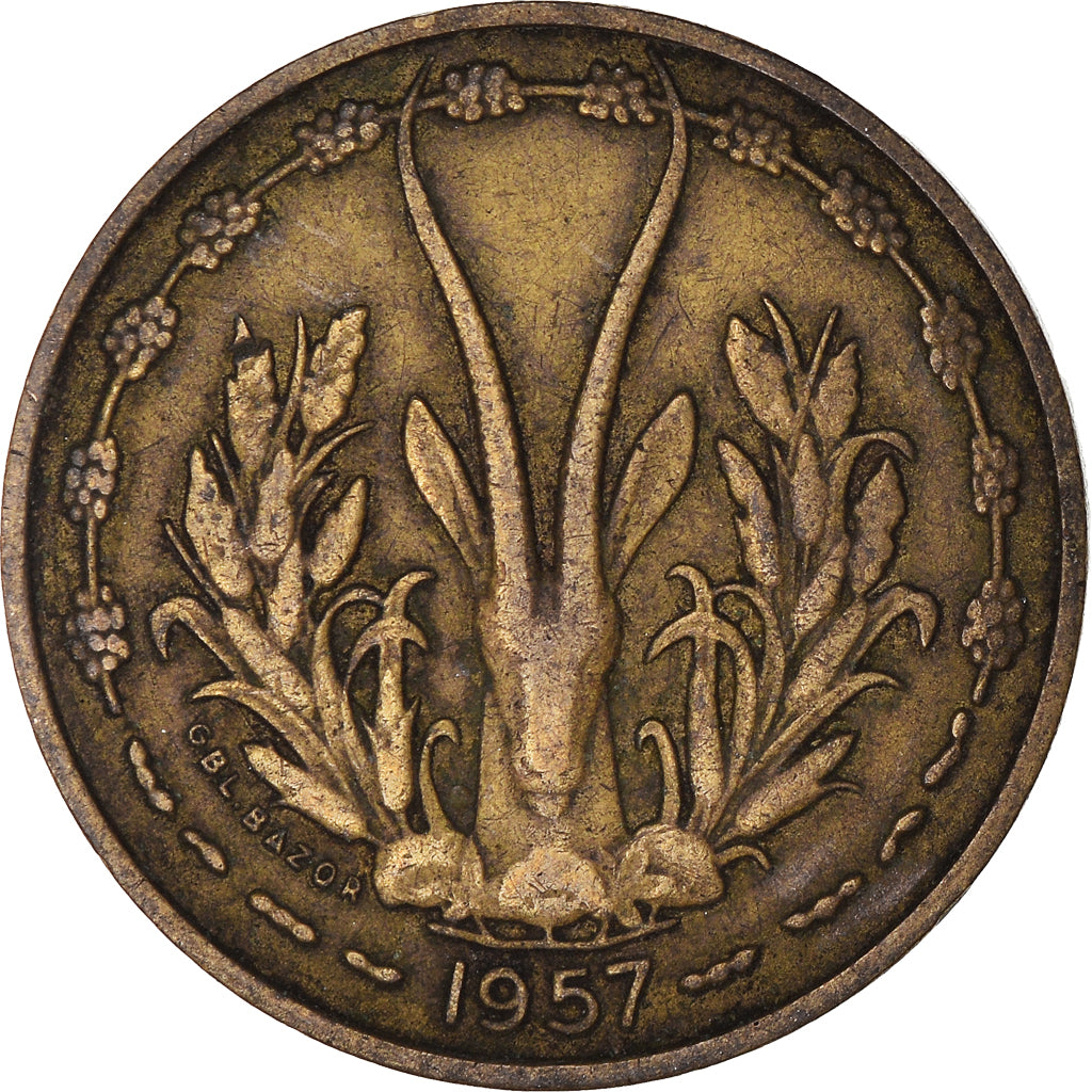 Coin, French West Africa, 10 Francs, 1957
