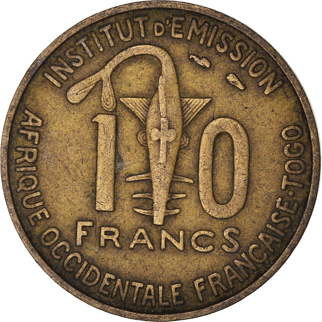 Coin, French West Africa, 10 Francs, 1957