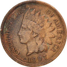UNITED STATES, Indian Head Cent, Cent, 1907, U.S. Mint, KM #90a, EF(40-45),...