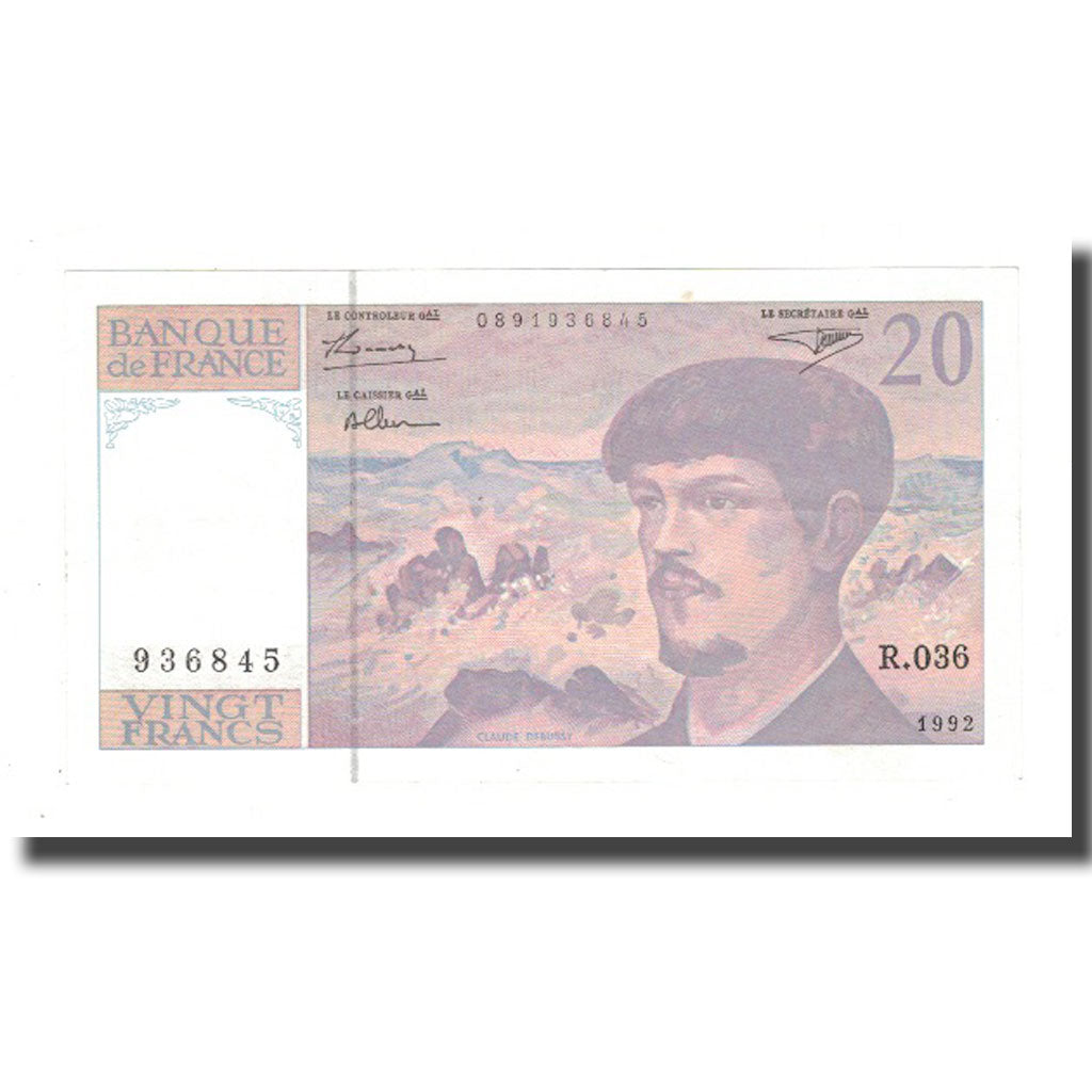 France, 20 Francs, 1992, EF(40-45), Fayette:66bis.3, KM:151f
