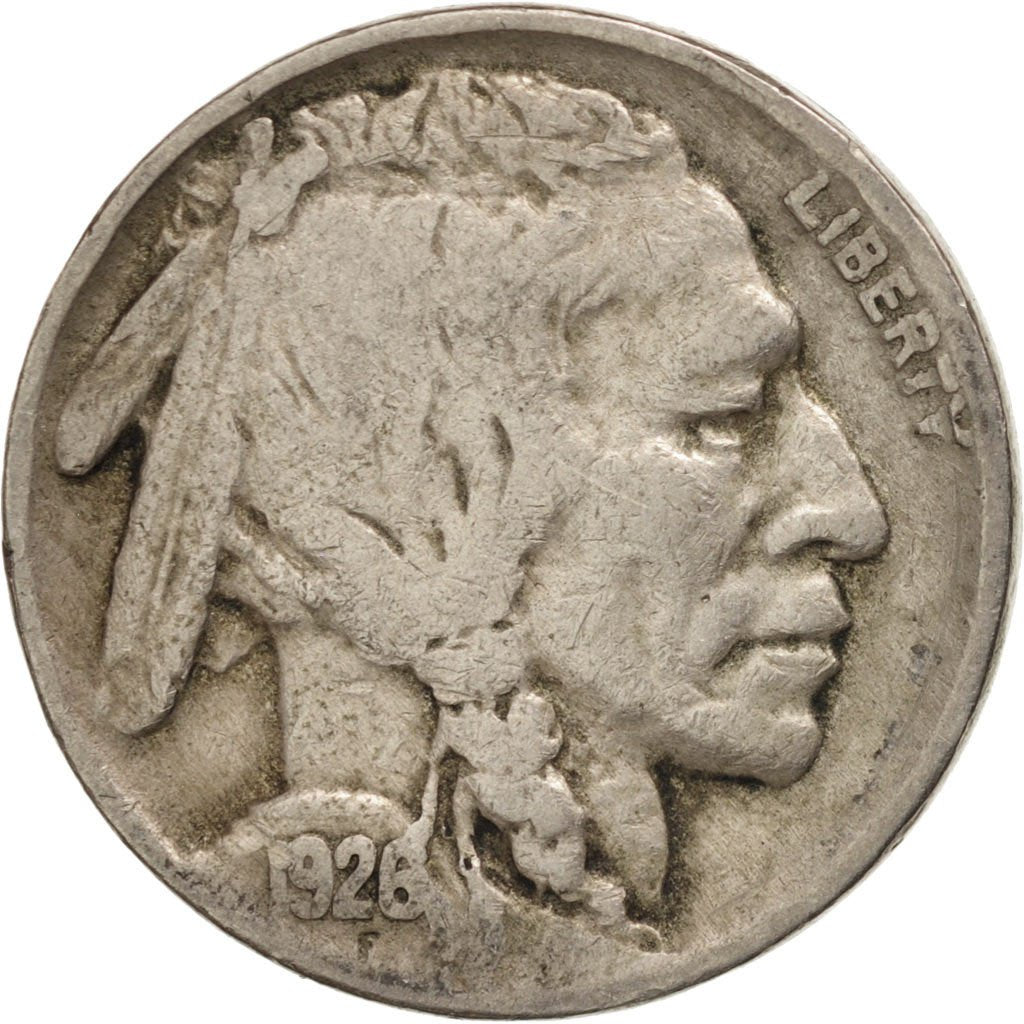 Stati Uniti, Buffalo Nickel, 5 Cents, 1926, U.S. Mint, Philadelphia, BB, Rame...