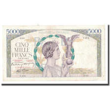 France, 5000 Francs, 1940, 1940-12-26, VF(30-35), Fayette:46.18, KM:97a