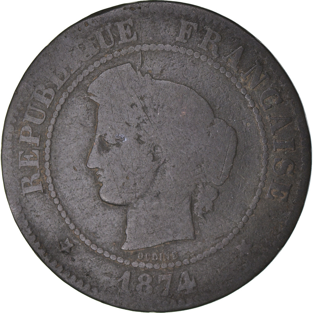 Moneta, Francja, 5 Centimes, 1874