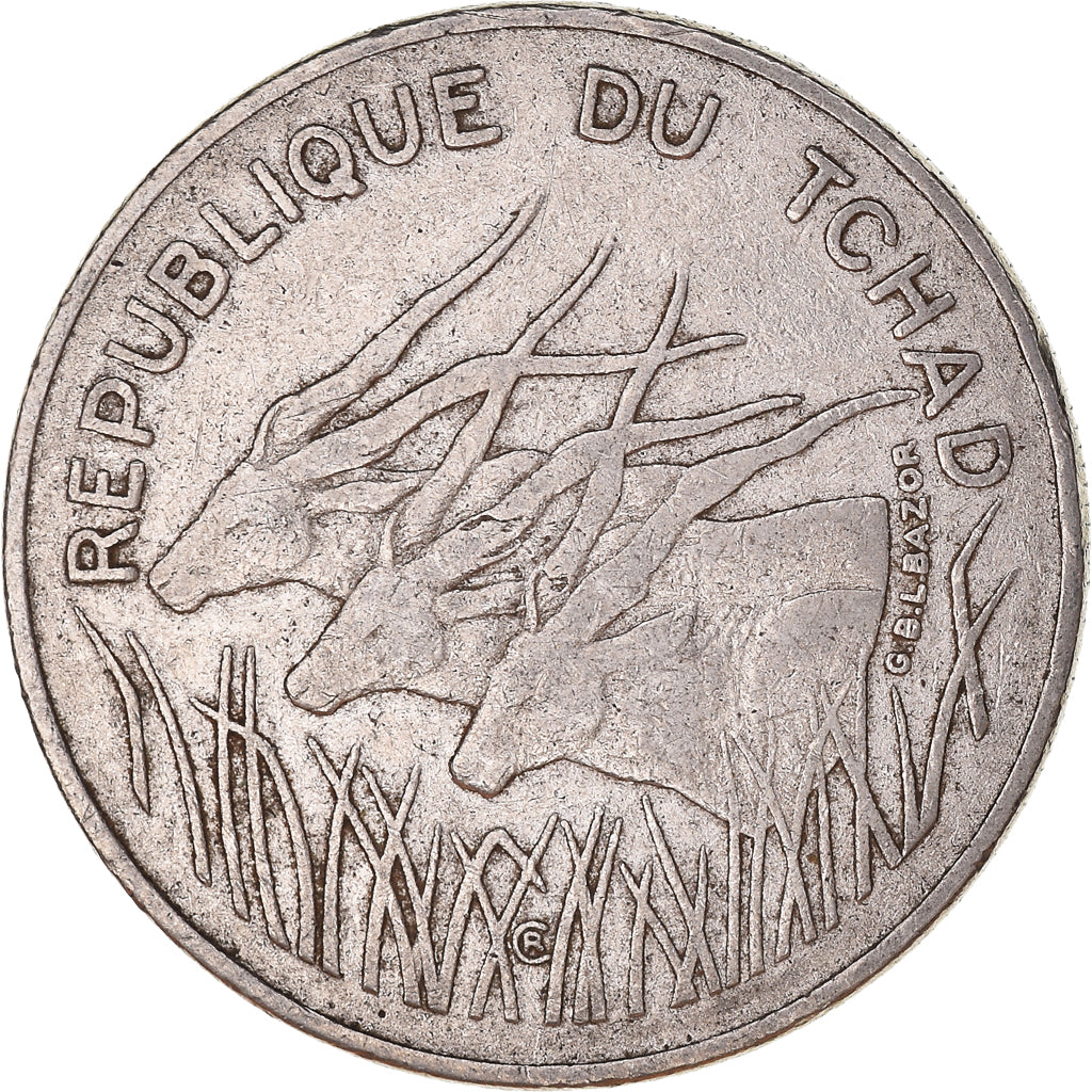 Moneda, Chad, 100 Francs, 1972