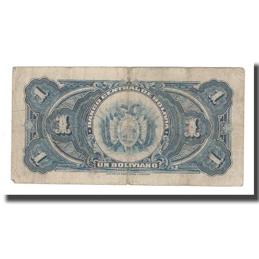 Banconote, Bolivia, 1 Boliviano, 1928, 1928-07-20, KM:118a, B+