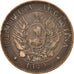 ARGENTINA, 2 Centavos, 1890, KM #33, EF(40-45), Bronze, 30, 9.92