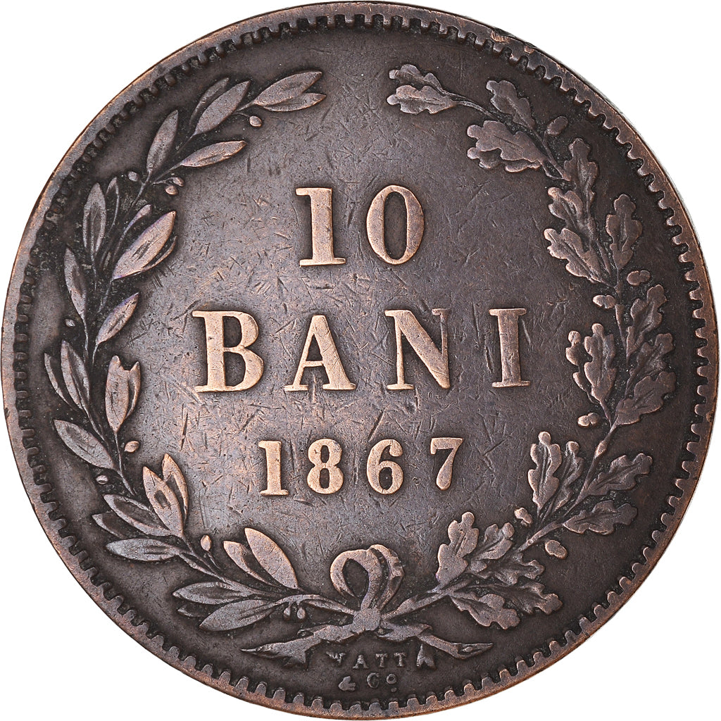 Coin, Romania, 10 Bani, 1867