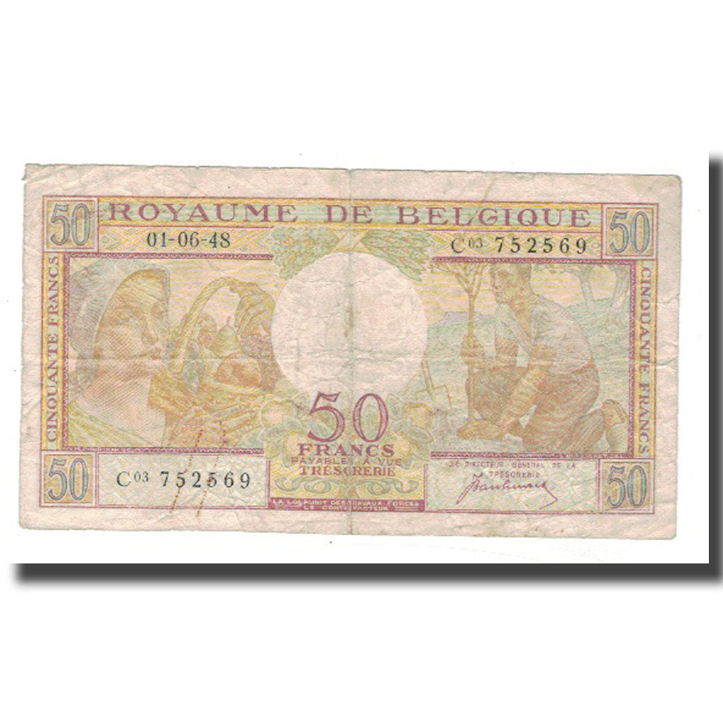 Banknote, Belgium, 50 Francs, 1948, 1948-06-01, KM:133a, F(12-15)