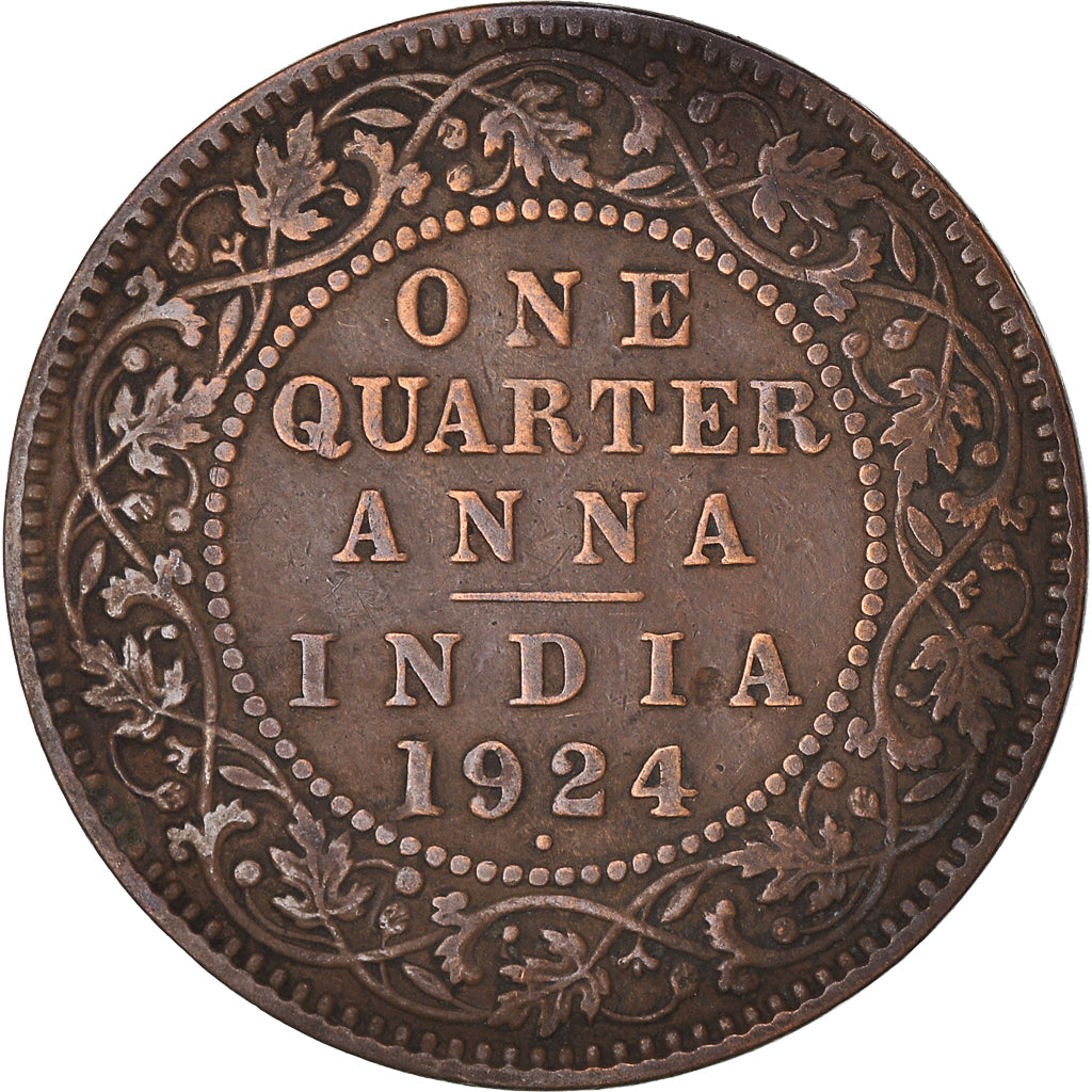 Moneda, India, 1/4 Anna, 1924