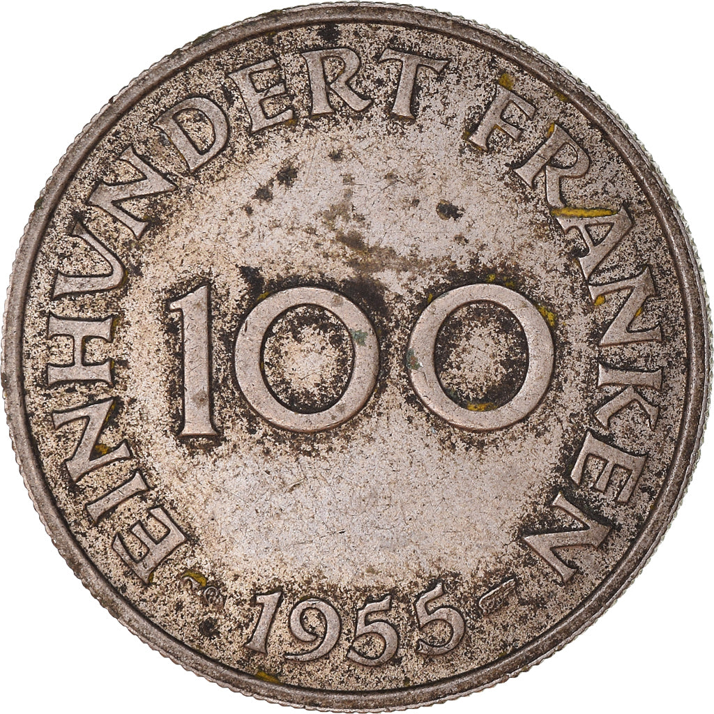 Münze, Saar, 100 Franken, 1955