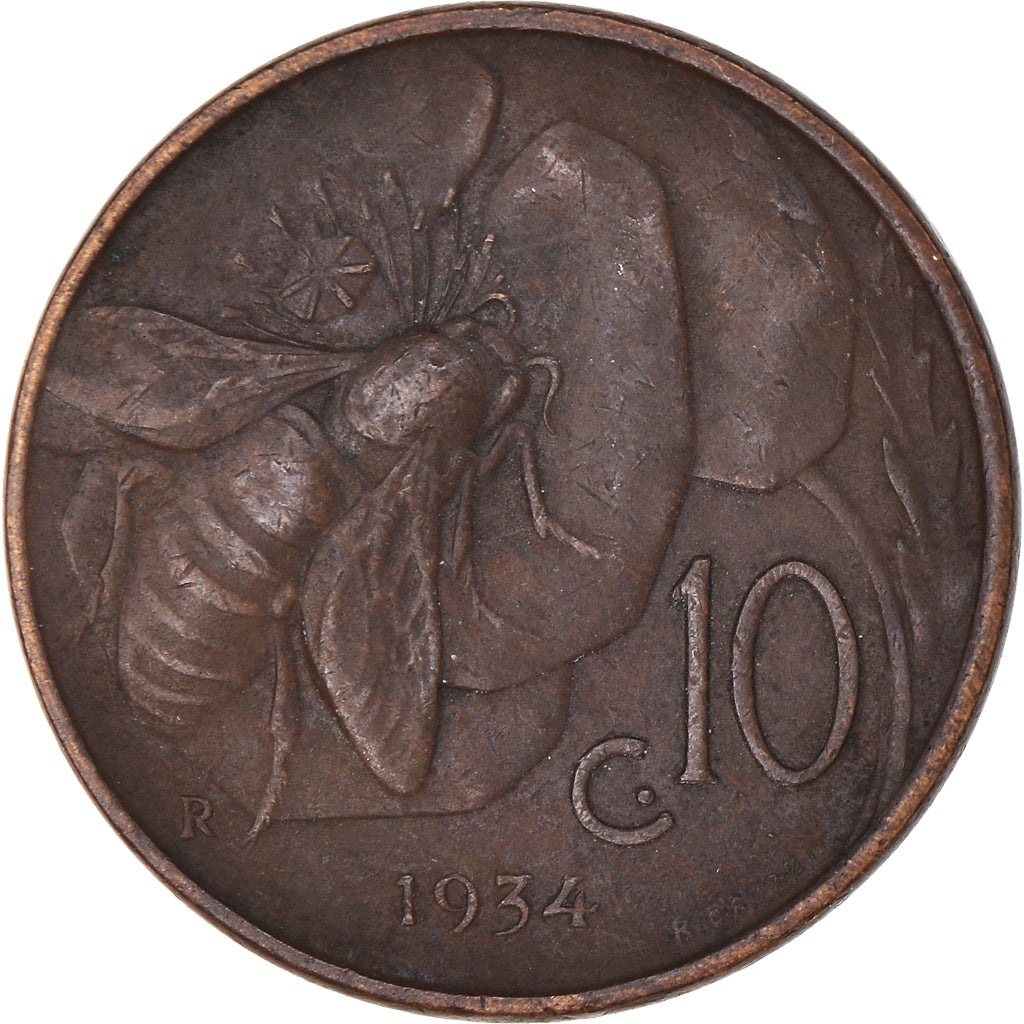 Moneda, Italia, 10 Centesimi, 1934