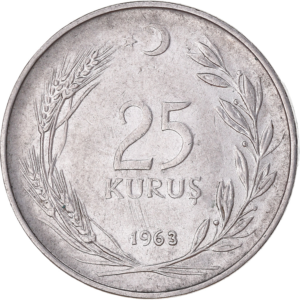 Moneta, Turchia, 25 Kurus, 1963