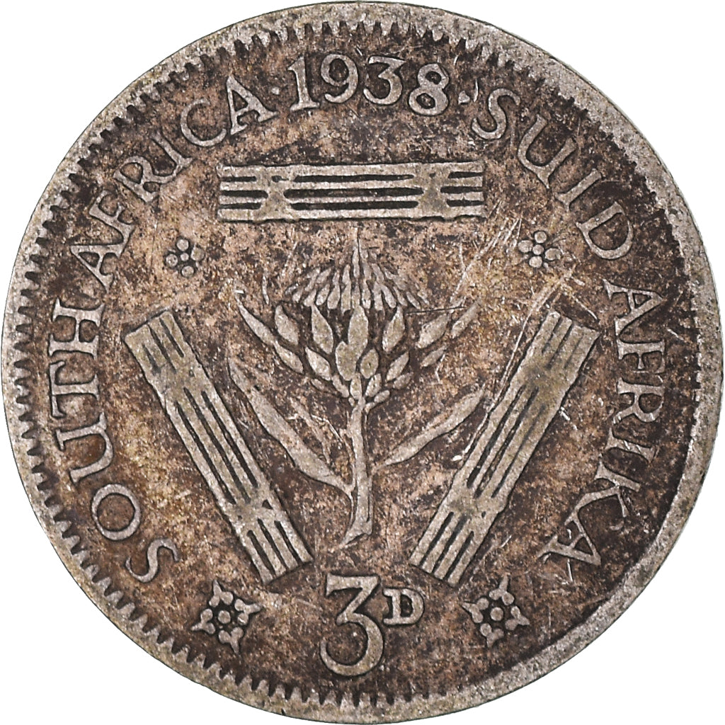 Moneda, Sudáfrica, 3 Pence, 1938