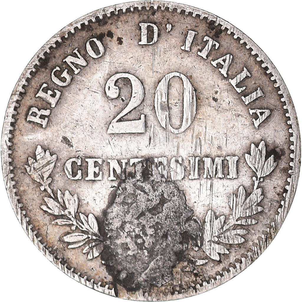 Moneda, Italia, 20 Centesimi, 1863