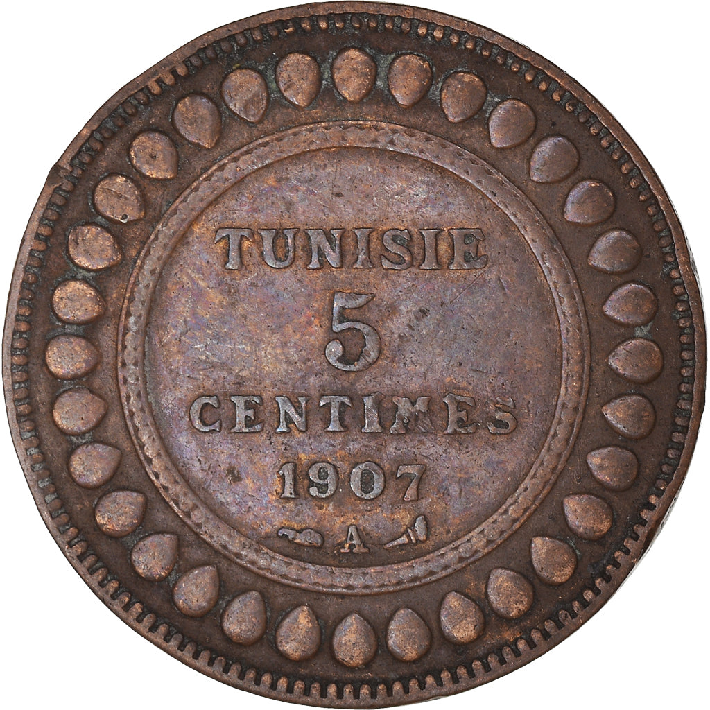 Münze, Tunesien, 5 Centimes, 1907