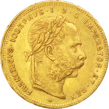 AUSTRIA, 8 Florins-20 Francs, 1866, KM #2269, AU(50-53), Gold, 6.46