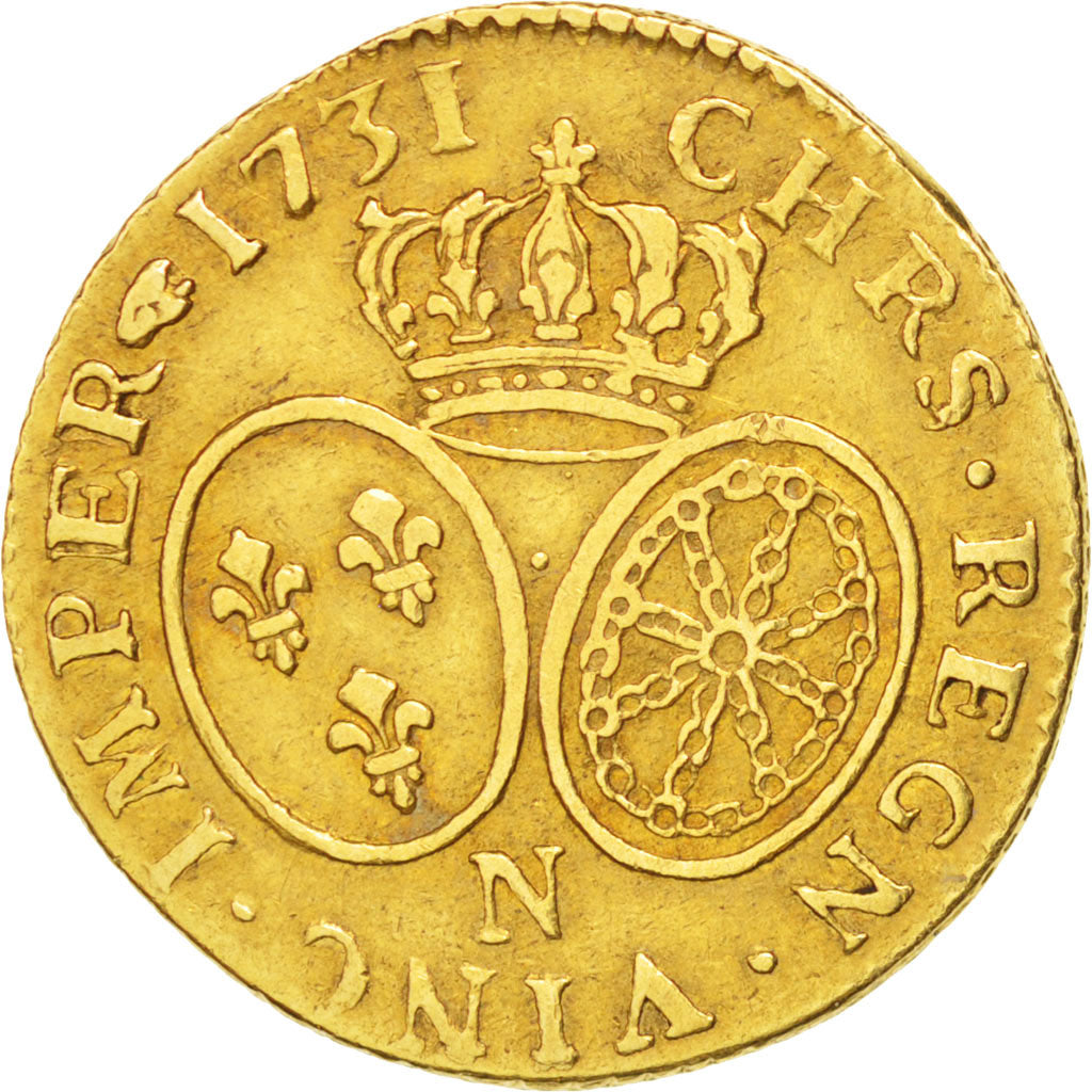 FRANCE, Louis d'or aux lunettes, Louis D'or, 1731, Montpellier, KM #489.14,...