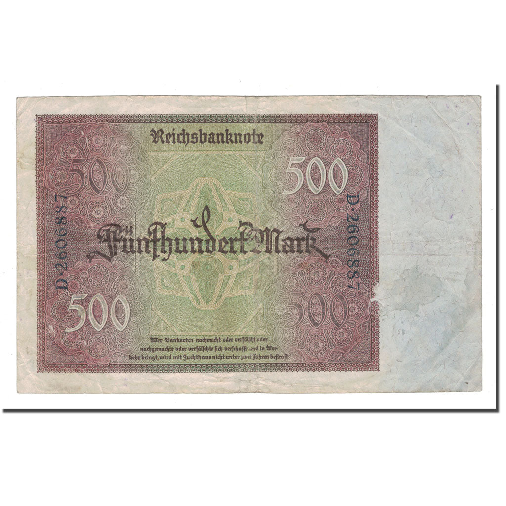Banknote, Germany, 500 Mark, 1922, 1922-03-27, KM:73, VG(8-10)