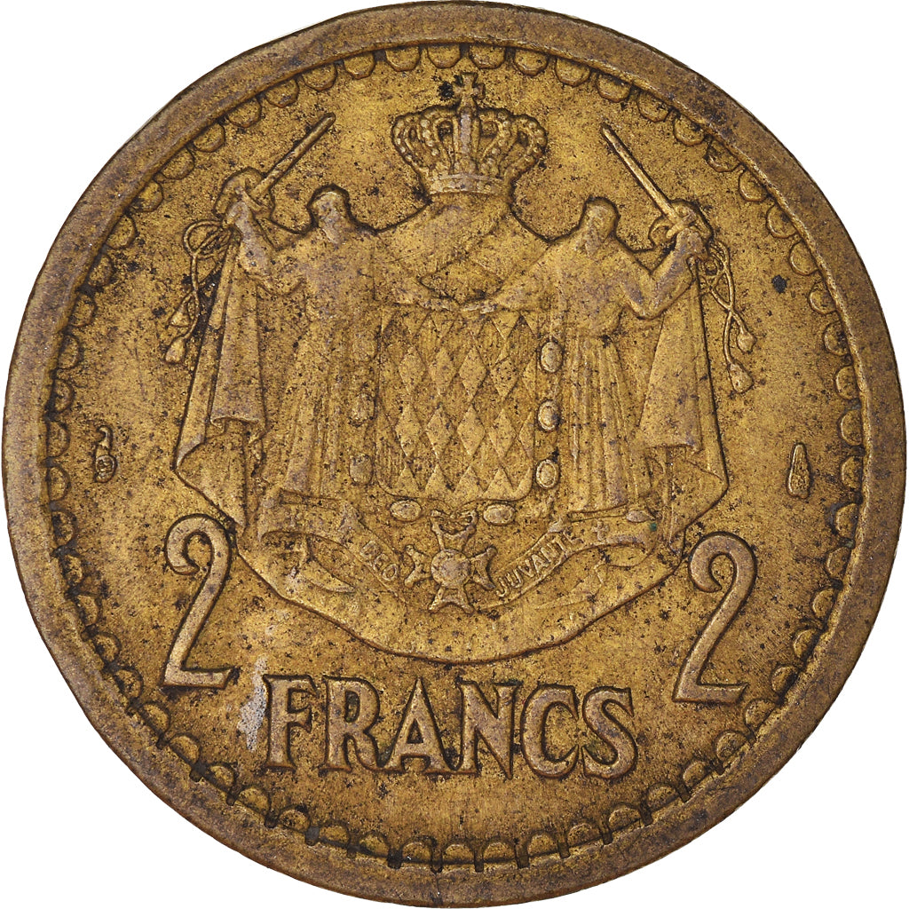 Munten, Monaco, 2 Francs, 1945