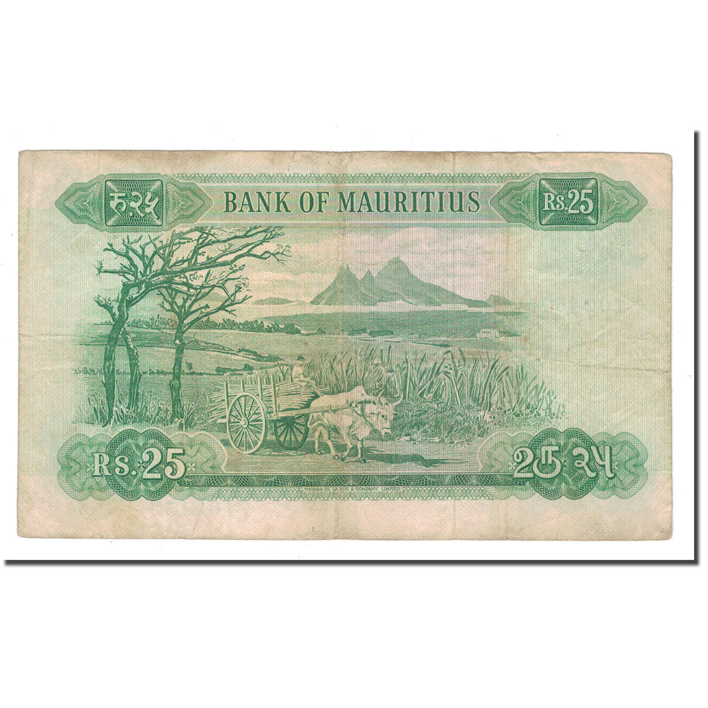 Banknote, Mauritius, 25 Rupees, KM:32b, VG(8-10)
