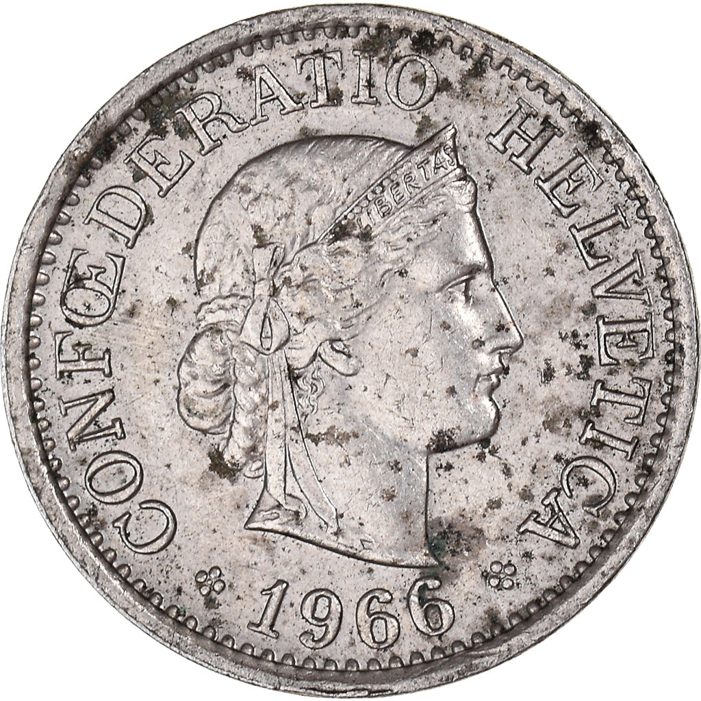 Moeda, Suíça, 10 Rappen, 1966