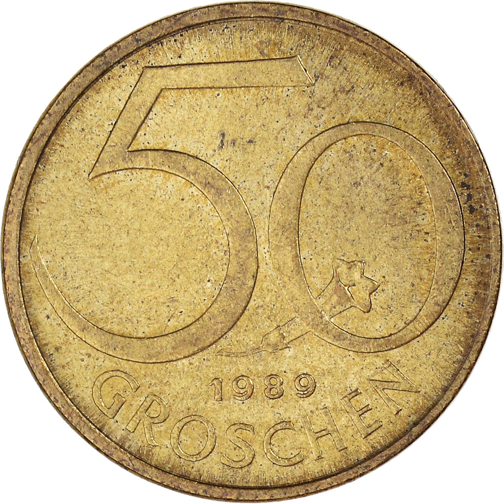 Münze, Österreich, 50 Groschen, 1989
