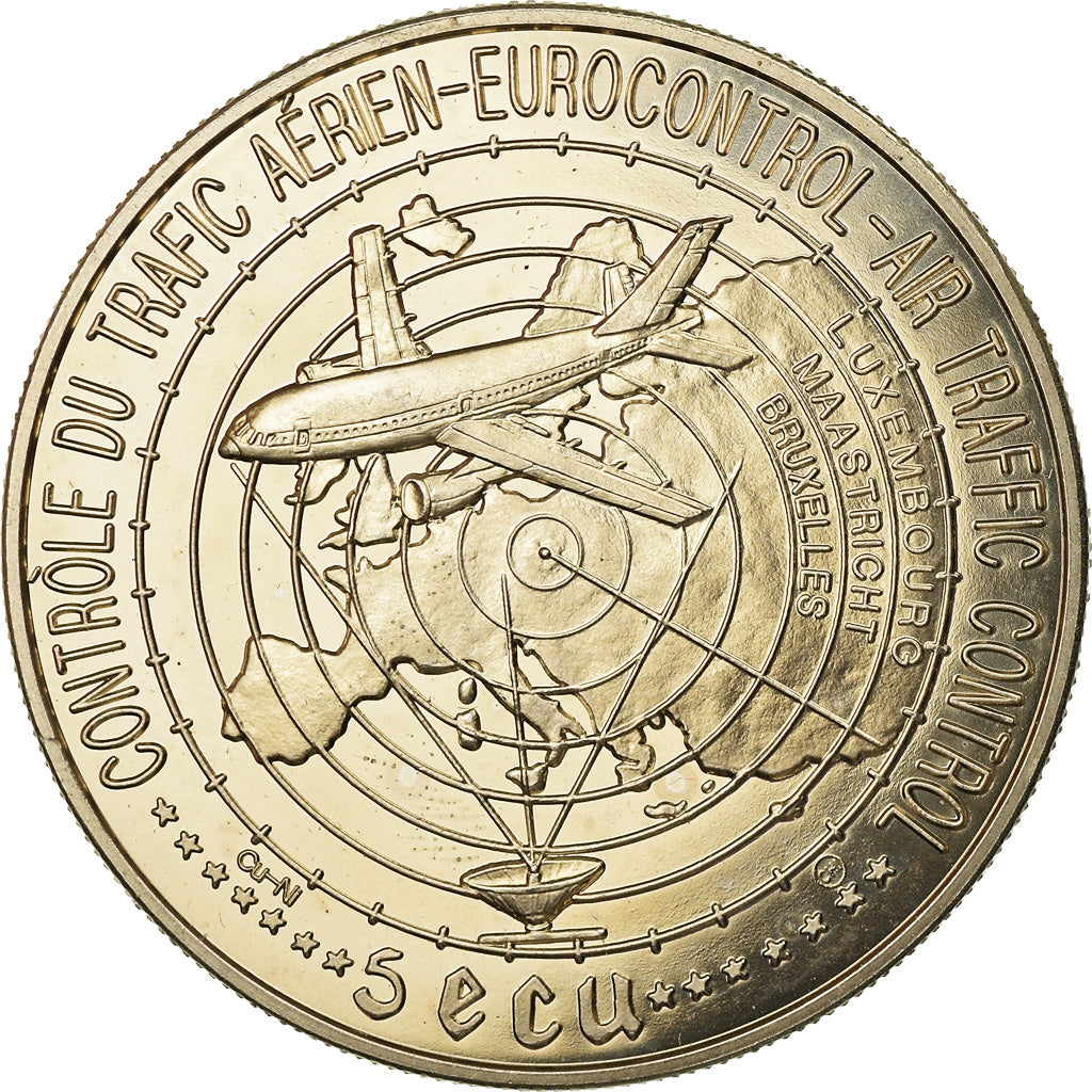 France, Médaille, 5 Ecu, Controle du Trafic Aérien, Jean L'Aveugle, 1996