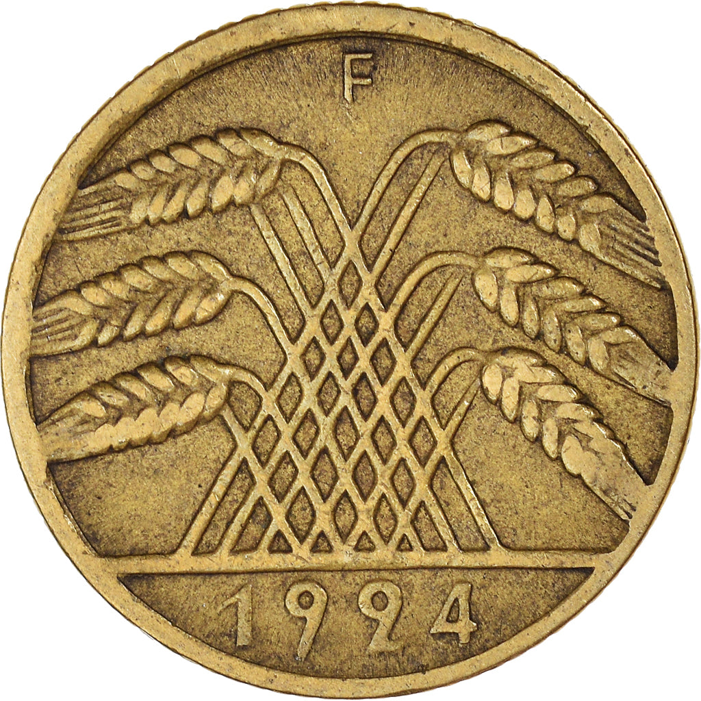 Coin, GERMANY, WEIMAR REPUBLIC, 10 Rentenpfennig, 1924, EF(40-45)