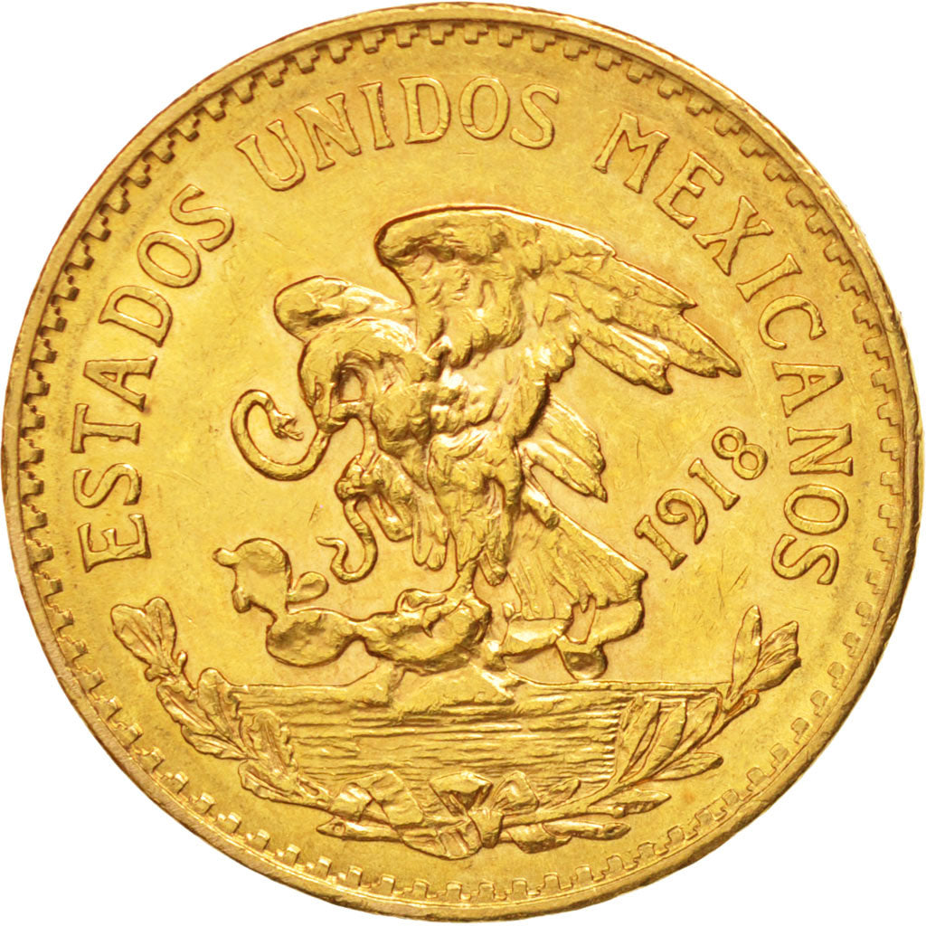 Mexique, République, 20 Pesos Or 1918, KM 478