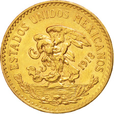 MEXICO, 20 Pesos, 1918, Mexico City, KM #478, AU(55-58), Gold, 27.5, 16.64