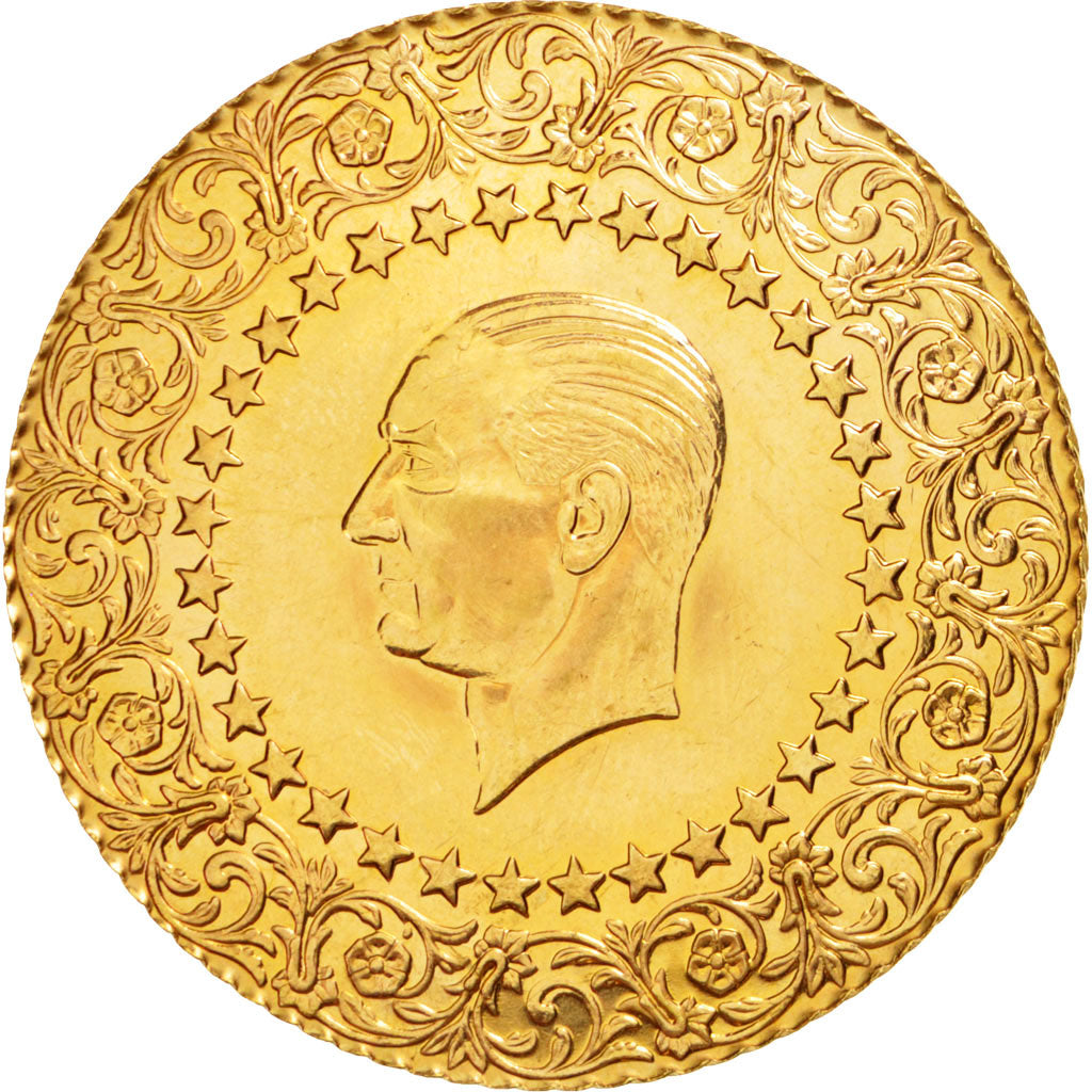 TURKEY, 500 Kurush, 1972, KM #874, AU(55-58), Gold, 35.15