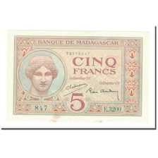 Banknote, Madagascar, 5 Francs, KM:35, VF(30-35)