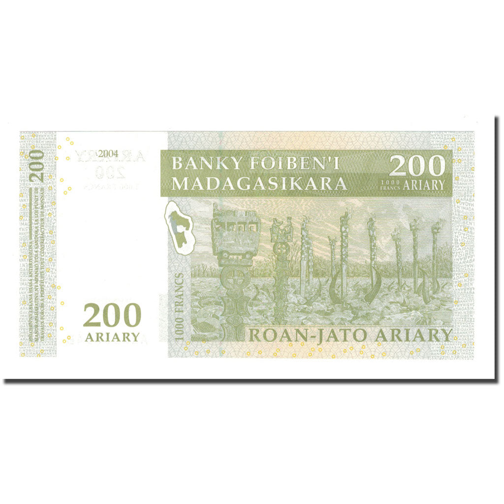Banknot, Madagascar, 200 Ariary, 2004, KM:87a, UNC(63)