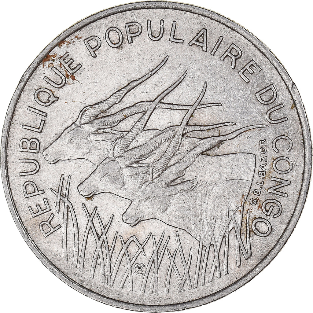 Moneda, República del Congo, 100 Francs, 1975